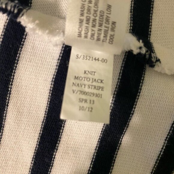 Gap Navy & White Striped Moto Jacket Size Small. - Picture 9 of 12